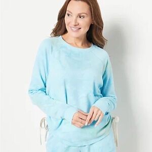 PEACE LOVE WORLD ⭐️crewneck side tie sweatshirt